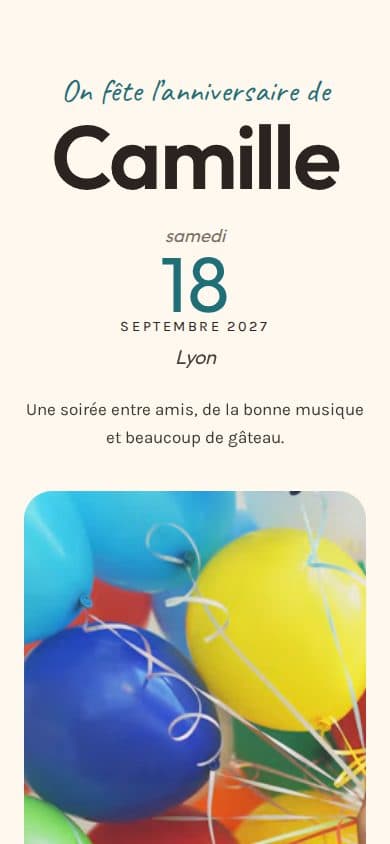 Modèle Confettis — Anniversaire